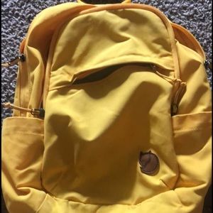Fjallraven yellow backpack